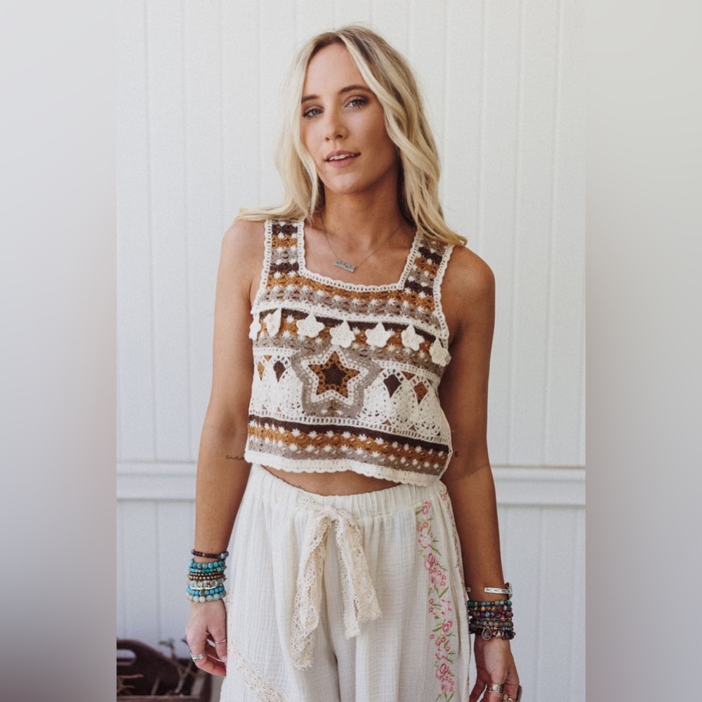 POL Starwoven Crochet Top One Size